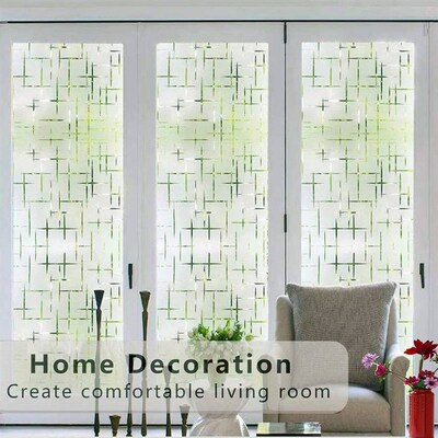 Frosted Window Film Non-Adhesive, Frosting Privacy Film for