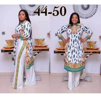 2021 Dashiki African New Fashion Suit (Dress and Trousers)