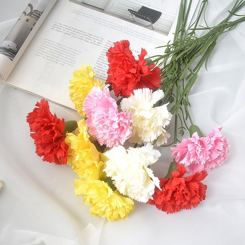 康乃馨仿真花 单支送妈妈母亲节客厅摆设假花插花装饰假话花摆件,家居饰品,仿真花/假花,淘宝优惠券,粉丝福利购,淘宝优惠卷