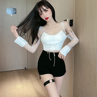 2023 New summer Gothic High Waist Shorts Women Clothing Slim