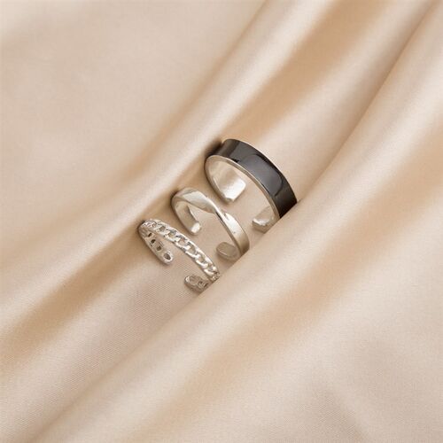LATS  New Gothic Style Three Piece Opening Rings for Woman F
