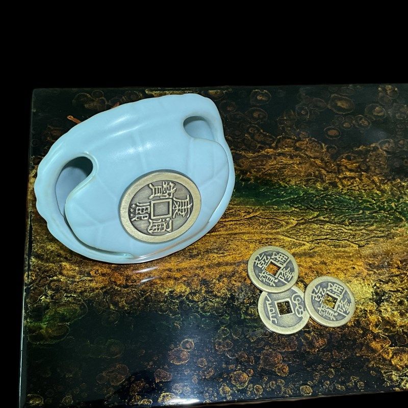 汝窑龟甲文创手把件富甲天下文玩国风摆件解压六爻摇卦乌龟壳摆件,家居饰品,国学摆件,淘宝优惠券,粉丝福利购,淘宝优惠卷