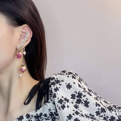 Super immortal eternal rose flower temperament earring earbo