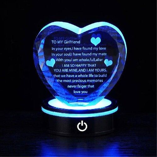 3D Crystal Gifts For Girlfriend Romantic Love Heart