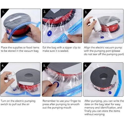 Vacuum Pump Auto Vacuum Bag Pump Rechargeable Portable Elect