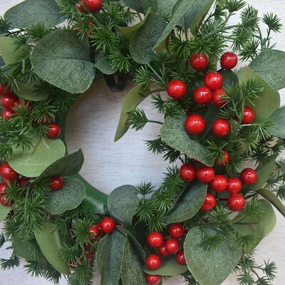 30CM Christmas Wreaths Door Hanging Rattan Farmhouse Layout