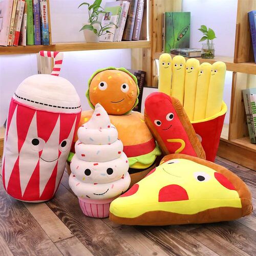 Cute Cartoon Plush Hamburger Ice Cream French Fries Toy Stuf
