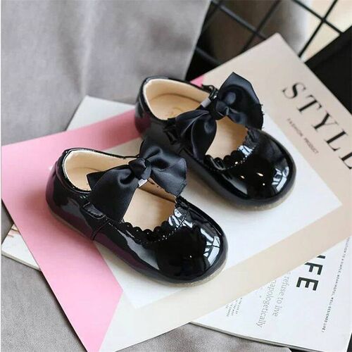 Newest Spring Autumn Baby Girls Fashion Patent Leather Big B
