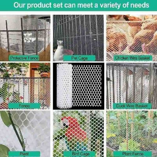 3-1 Rolls Plastic Wire Mesh Fence Chicken Wire Frame