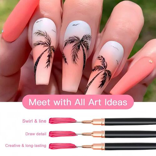 5pcs Professional Nail Art Liners Striping Brushes Tool Ultr