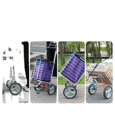 Reinforced Shopping Cart Climbing Stairs, Hand Pulled,