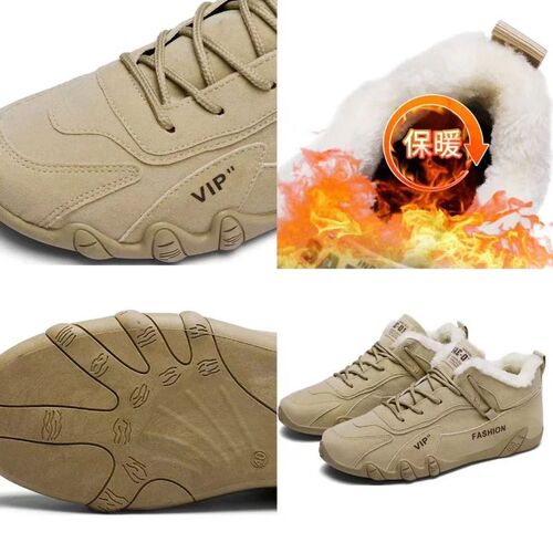 Men Winter Ankle Boots Warm Lace-up Cotton Shoes Men Footwea
