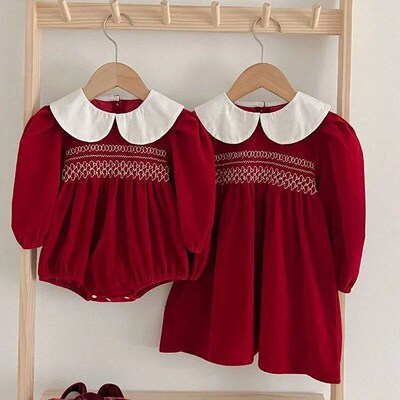 Autumn Spring Baby Girl Party Dress Long Sleeved Cotton Stit