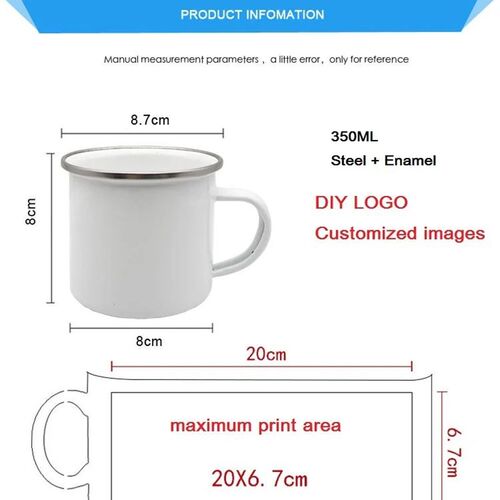 Custom Inage Enamel Coffee Mugs Family Photos Design Mug Cre