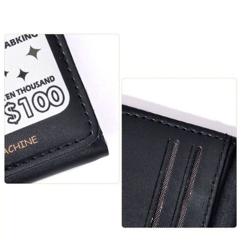 Fetive Fortune Folding Wallet with Cat Baking Deign Three-Fo