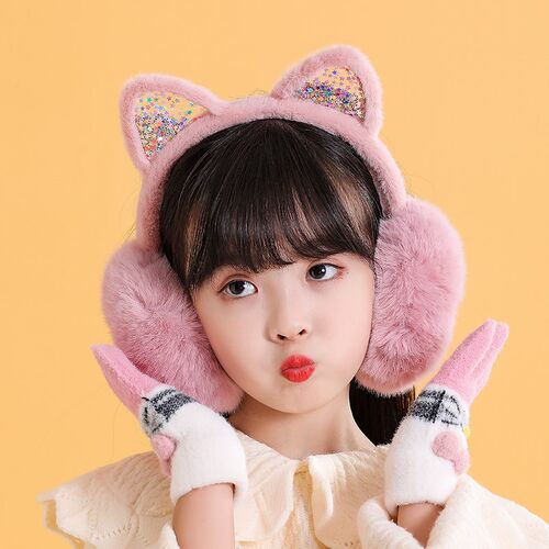 Cat earmuffs Warm girls Cute Kids Little girls earmuffs Warm