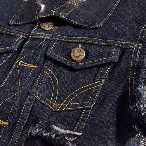 Locomotive Korean Version Of Slim Fit rend Mens Black Denim