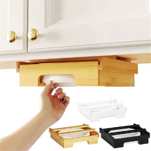 10-Inch Bamboo Under Cabinet Plates Holder Countertop Paper
