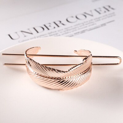Hair s Feather Bun Cuff Leaf HairPin Set Women Unique Weddin