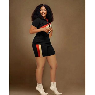 Womens Set Printed Summer Zip Sleeve New Short 2023 Fashion