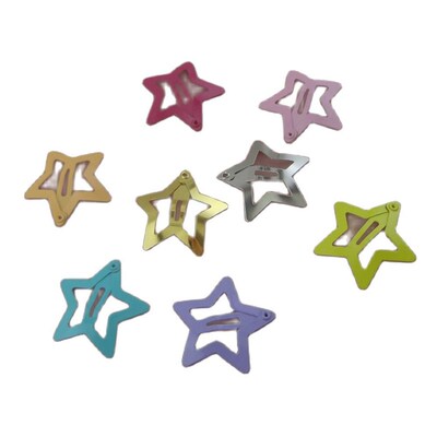 10PCS 3.0cm filigree star hair clip metal snap clips for kid