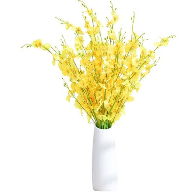 5 fork yellow dancing orchid simulation high-end flower wedd