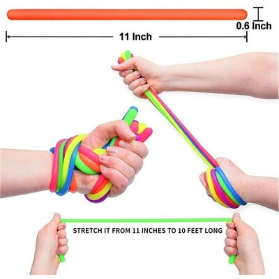 6 Pack Stchy String Fidgets Sensory Toys Resistance Squeeze