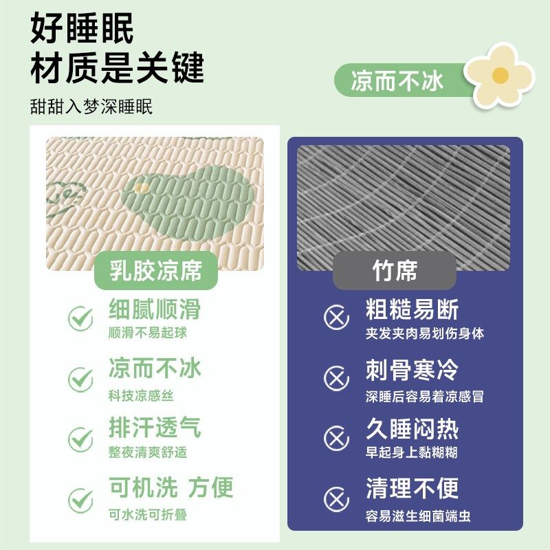 冰丝乳胶凉席三四件儿童可水洗床笠单垫空调席子夏天季202新款,床上用品,乳胶席,淘宝优惠券,粉丝福利购,淘宝优惠卷