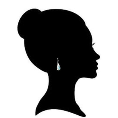 Hot Crystals  Blue Aurora Borealis Adorned Woman Fashion Ear