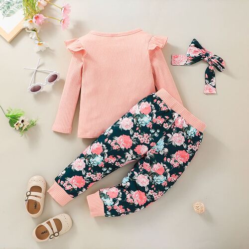 Baby Girl 2Pcs Clothing Set 1-6Years Fashion Long Sleeve T-s