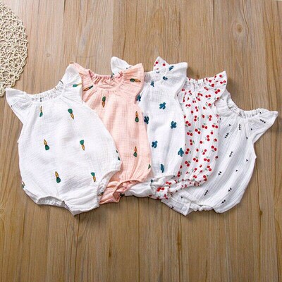 Baby Girls Romper Summer Infant Unisex Newborn Sleeveless Gi
