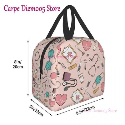 Funny Nurse Insulated Lunch Bag for School Office Nursing Po