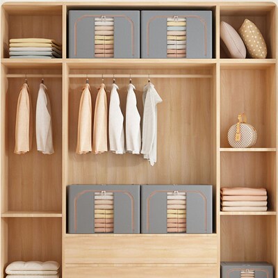 Joybos Foldable Leather Clothes Storage Organizer Large Capa