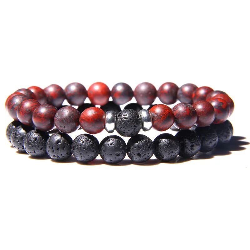 2 p?s/set Casais Distancia Pulseiras do sexo masculino puls - 实物图