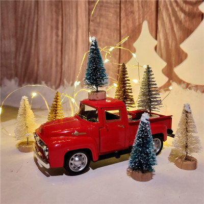 Christmas Ornaments Pickup Alloy Car Toy High Imitation Car