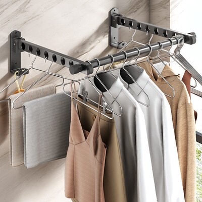 Balcony Folding Clothes Drying Rack Indoor Dormi Wall-mounte