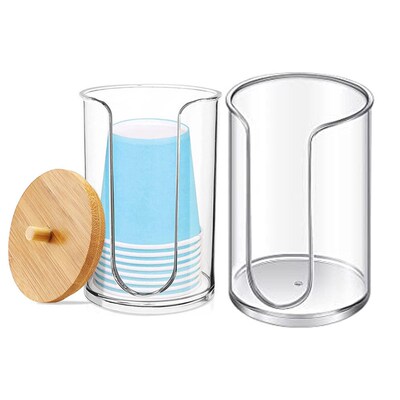 Bamboo lid cotton swab storage box makeup remover cotton box