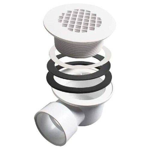 Low Profile Shower Base Drain With Perforated Strainer Side