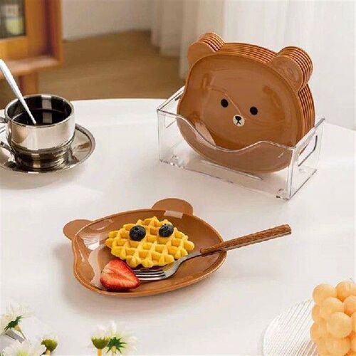 3pcs Bear Snack Plate Spit Bone Dish Creative Tableware