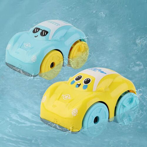 Children Bath Water Playing Toys ABS Clockwork Car Cartoon V