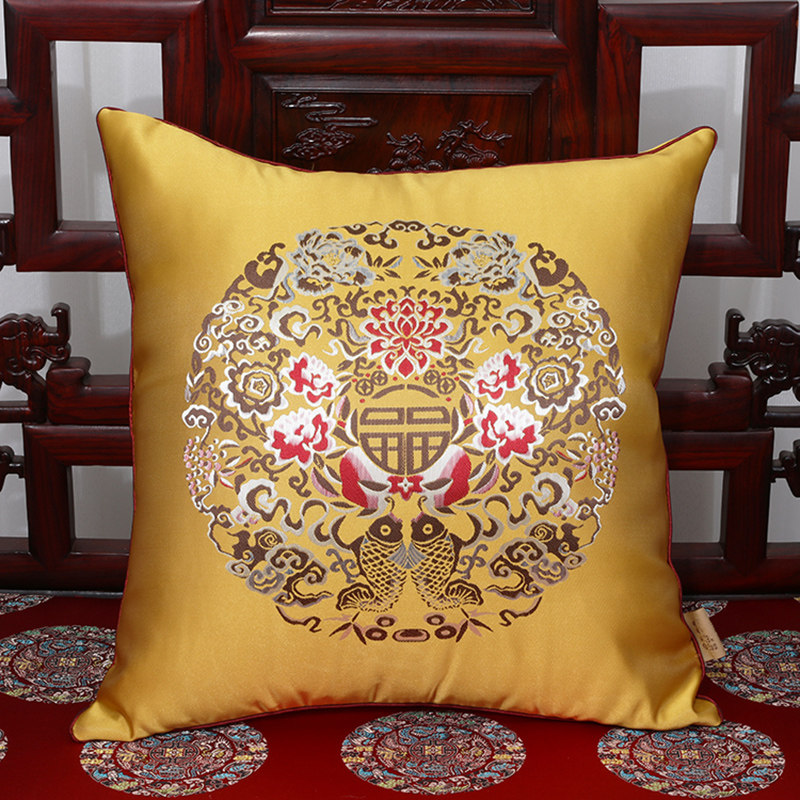 中式古典抱枕沙发田园靠垫办公室腰枕床上靠背汽车护腰靠垫抱枕