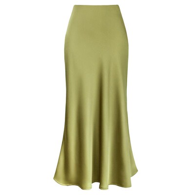 Womens  Elegant Silky Texted Forged Acetic Acid High Waist