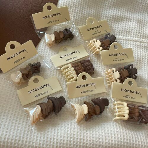 Korea INS milk tea color three-color grab clip suit ponytail