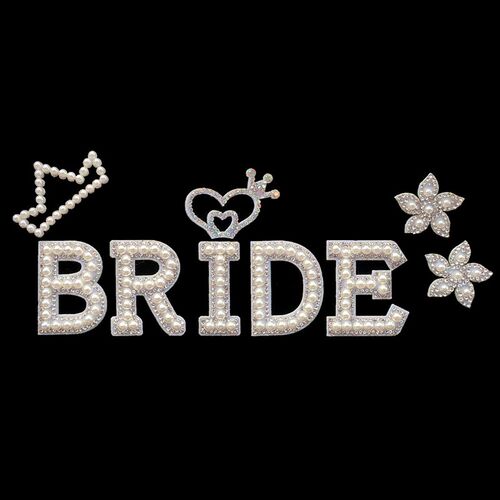 1Pcs 3D White Bottom Pearl Letter Patches English Alphabet R
