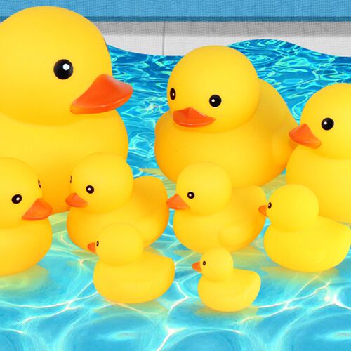 10pcs Baby Bath Toy Cute Little Yellow Duck with Squeeze Sou