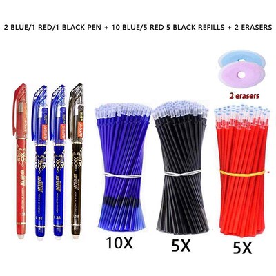 26 Pcs/Set Kawaii Erasable Pens Blue/black/red 0.35mm Gel Pe