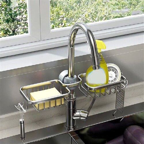1pcs Kitchen Sink Rack Drain Basket Faucet Rack Sponge Rack