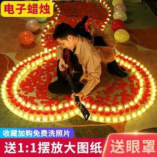 lctronic candl light Romantic mood birthday proposal arra