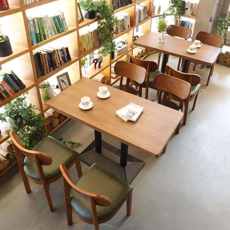简约现代汉堡店甜品西餐店食堂餐桌椅奶茶店咖啡厅休闲吧桌椅组合
