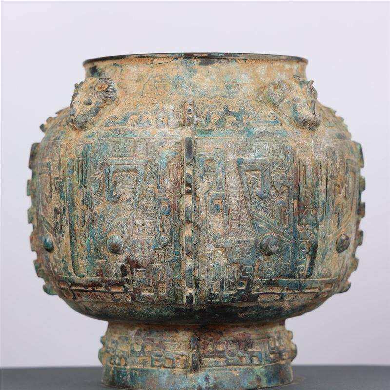《四羊尊》商 古青铜器摆件 古代盛酒器 酒厂博物馆收藏工艺品